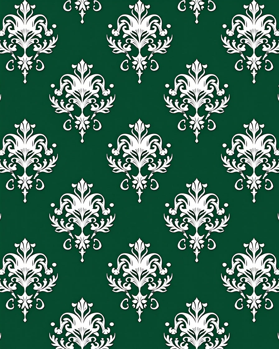 Malachite Damask with Emblems (Green) - ODIKA