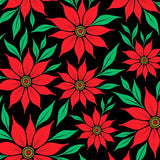 Poinsettia Blossom Floral Motif Entrance Seasonal Greeting(Red)