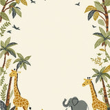 Kids Nursery Area Charming Jungle Scene(Beige)