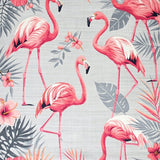Grey and Pink Tropical Flamingo Area Rug Easy to Clean(Gray)
