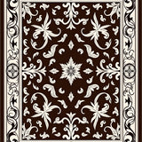 Traditional Damask Scroll with Baroque Inspired Motifs (Brown)