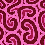 Abstract Swirl Design with Textured Wave Motifs(Pink)