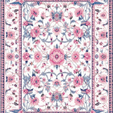 Elegant Low Pile Floral Delight(White)