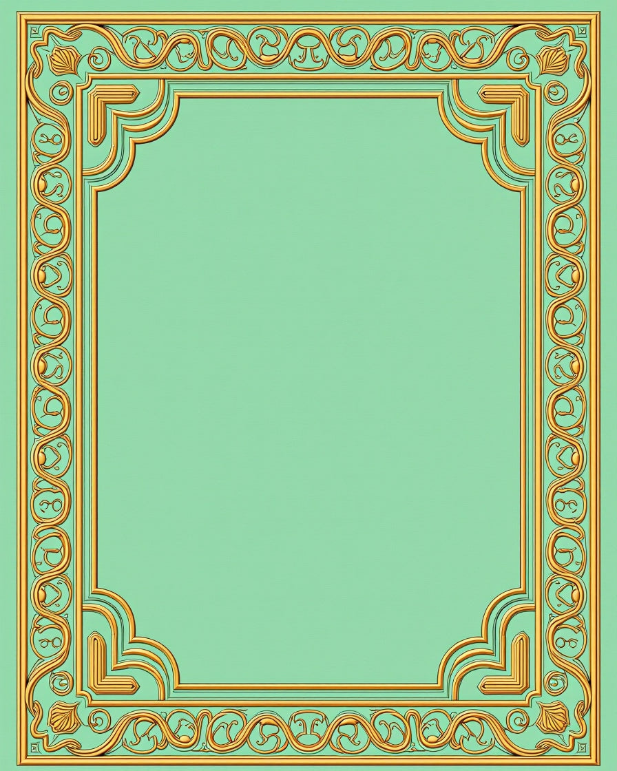 Sage Filigree with Swirling Ornamental Borders (Gold) - ODIKA