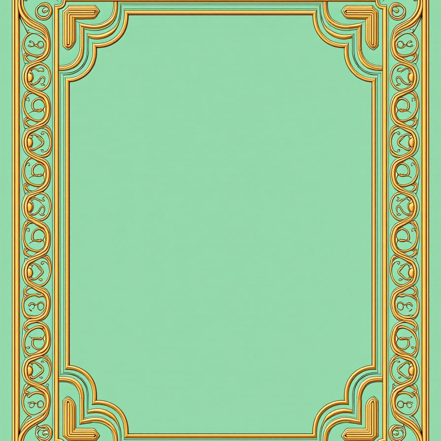 Sage Filigree with Swirling Ornamental Borders (Gold) - ODIKA