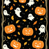 Pumpkin Patch Round with Whimsical Halloween Theme(Orange)