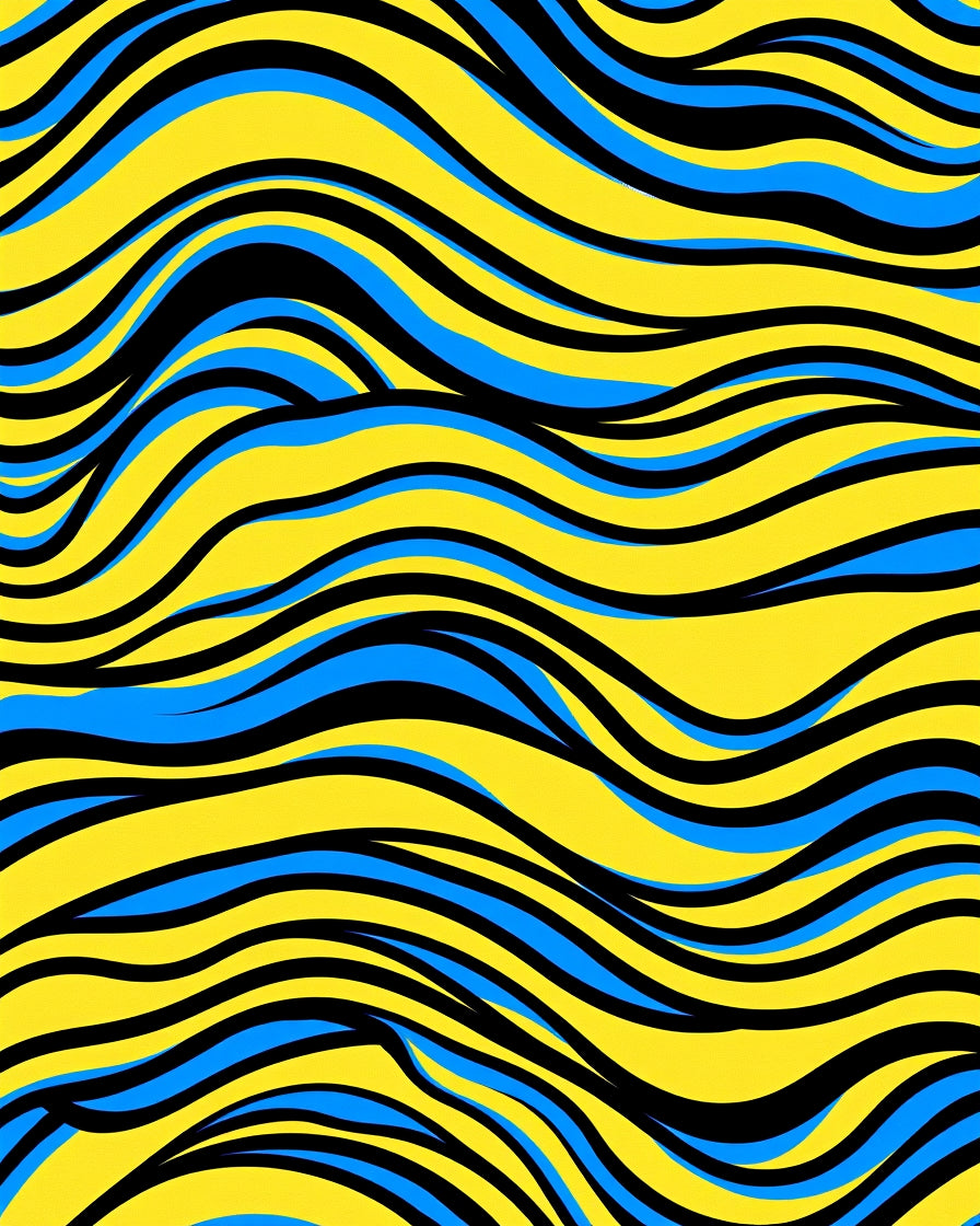 Abstract Wave Ripple with Flowing Curved Lines(Yellow) - ODIKA