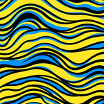 Abstract Wave Ripple with Flowing Curved Lines(Yellow) - ODIKA