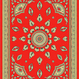 Traditional Paisley Tapestry with Ornamental Border Accents Low Pile(Red)