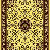 Arabesque Scroll Design with Symmetrical Vine(Yellow)