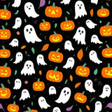Spooky Ghost & Pumpkin Patch Area Rug Non Slip Carpet for Entryway Decor(Black)