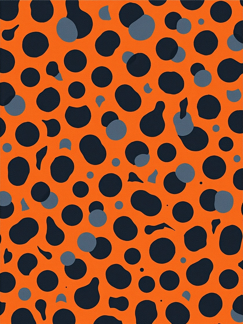 Midnight Velvet Shag Area with Abstract Animal Inspired Design(Orange) - ODIKA