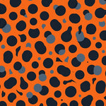 Midnight Velvet Shag Area with Abstract Animal Inspired Design(Orange) - ODIKA