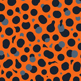 Midnight Velvet Shag Area with Abstract Animal Inspired Design(Orange) - ODIKA