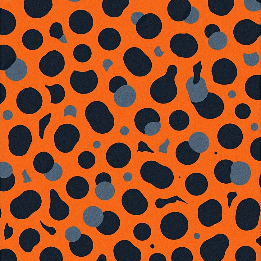 Midnight Velvet Shag Area with Abstract Animal Inspired Design(Orange) - ODIKA