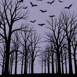 Haunted Forest with Shadowy Bats and Gnarled Trees(Purple)