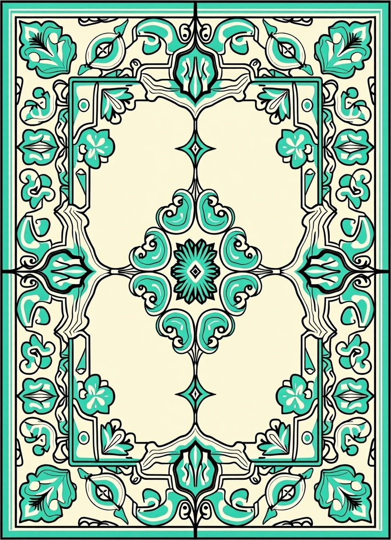 Tile Mosaic with Ornate Mediterranean (Beige) - ODIKA