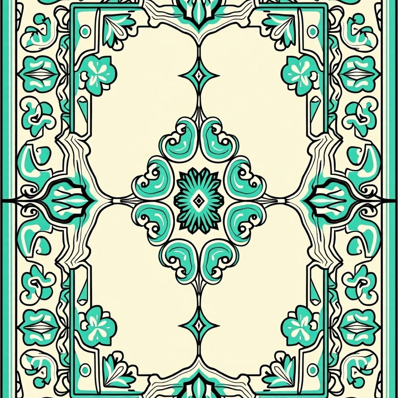 Tile Mosaic with Ornate Mediterranean (Beige) - ODIKA