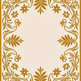 Farmhouse Botanical Vine Scroll with Traditional Floral Motifs(Gold)