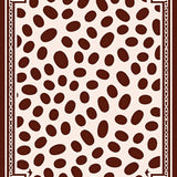 Highland Cattle Spotted Print with Rustic Border (Brown)