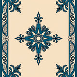 Classic Medallion Vintage Style Anti Slip Floor Covering(Beige)