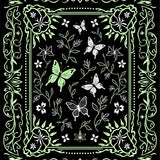 Botanical Insect with Whimsical Motifs and Wildflower Details (Black)
