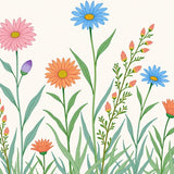 Botanical Wildflower Collection Meadow Blossoms Illustration(Green)
