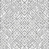 Modern Boho Lattice Featuring Abstract Ethnic Symbols (Gray)