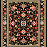 Whimsical Colorful Floral Accents(Black)