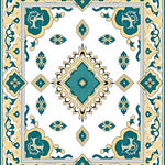 Elegant Wave Medallion Interlocking Trellis (Beige) - ODIKA