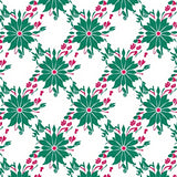 Retro Lattice Blossom with Interlocking Leaf and Floral Array (Green)