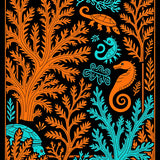 Hawaiian Reef Fantasy Sealife and Coral Art Nouveau(Orange)