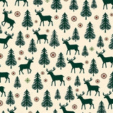 Festive Winter Reindeer Holiday Forest Wonderland(Beige)