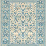 Geometric Blue and Beige Area Modern Oriental Style(Beige)