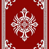 Mythical Battle Crest Artistic Floor With Heroic Insignia(Red)
