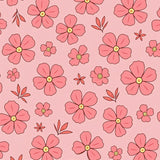 Modern Boho Flora with Interlocking Petals and Playful Bow Details(Pink)