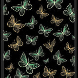 Midnight Lepidoptera Botanical Study Elegant Artistic Statement (Black)