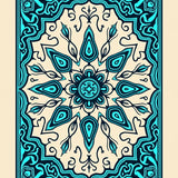 Enchanting Paisley Swirl Bohemian Exotic Artisan Handpainted(Ivory)