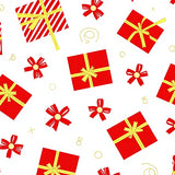 Joyful Gift Box Motif with Ribbon Bow Accents Floor(Red)