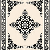 Vintage Medallion Damask Flourish Ornate Classic Elegance (Black)