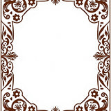 Damask Flourish Motif Hallway(Brown)