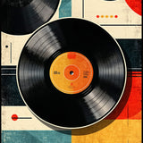 Retro Round Music Motif(Black)