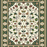 Elegant Leaf Motif Waterproof Area with Botanical Design(Beige)