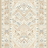 Artistic Beige Ivory Area Tribal Design(Beige)