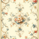 Traditional Blossom Featuring Ornate Medallion and Subtle Beige Palette(Ivory)