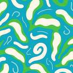 Interlocking Wave Motif with Abstract Coral Accents (Blue) - ODIKA