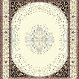 Artistic Round Showcasing a Detailed Border and Dot Cluster Center(Beige)