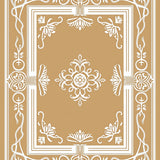 Traditional Ornate Floral Symmetrical Decorative Embellished (Beige)