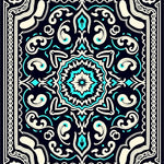 Boho Floral Medallion with Intricate Curves and Swirls (Black) - ODIKA