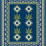 Interlocking Nordic and Evergreen Pinecone Motif(Blue)